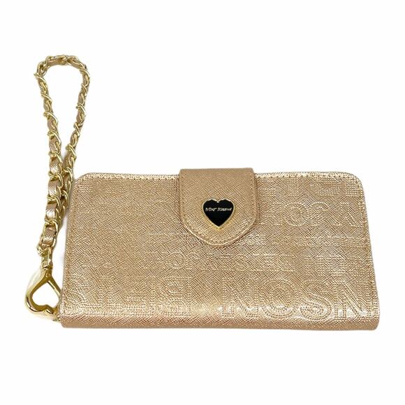 Betsey Johnson Tech Celly Wallet, Gold - Picture 1 of 7